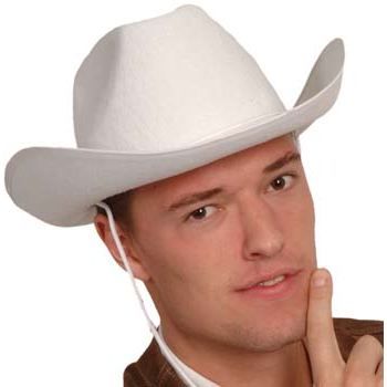 Chapeau Cow-boy Blanc Adutle