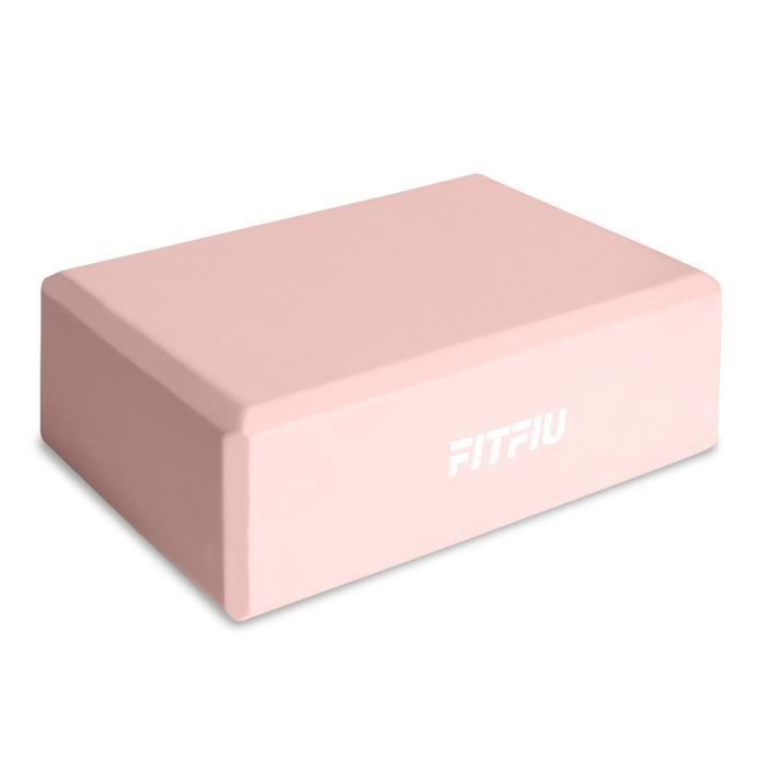 Bloc de yoga BLOCK-800 ROSE eva, travailler stabilité et équilibre, yoga et pilates, 23x15x8cm - FITFIU Fitness