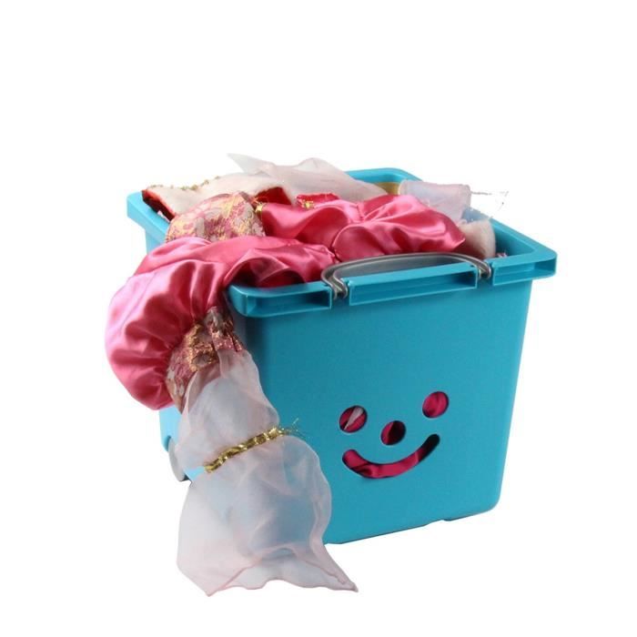 Bac à roulettes empilable en plastique bleu pour enfants Bleu
