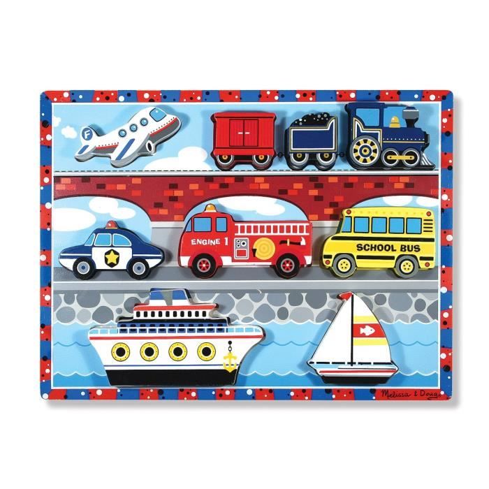 MELISSA & DOUG Puzzle À Grosses Pièces En Bois - Véhicules
