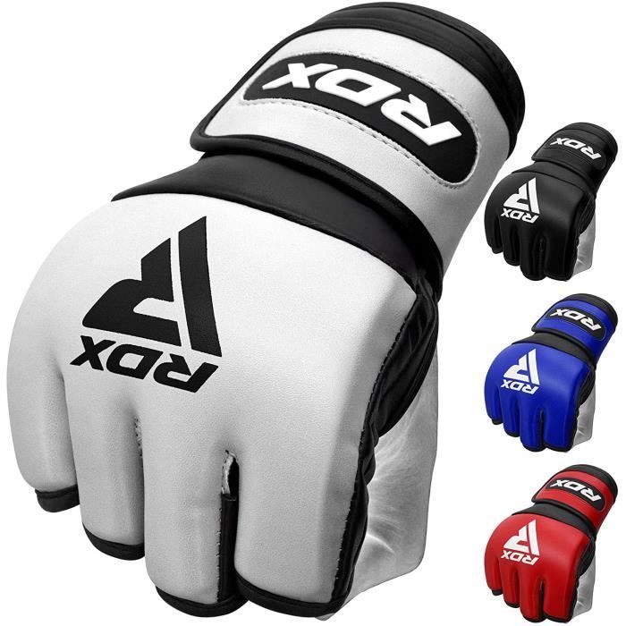 RDX Gants MMA pour Art Martiaux, Kalix Skin Cuir Gant pour, Sparring, Kickboxing, Muay Thai Entrainement, Sac de Frappe et Combat