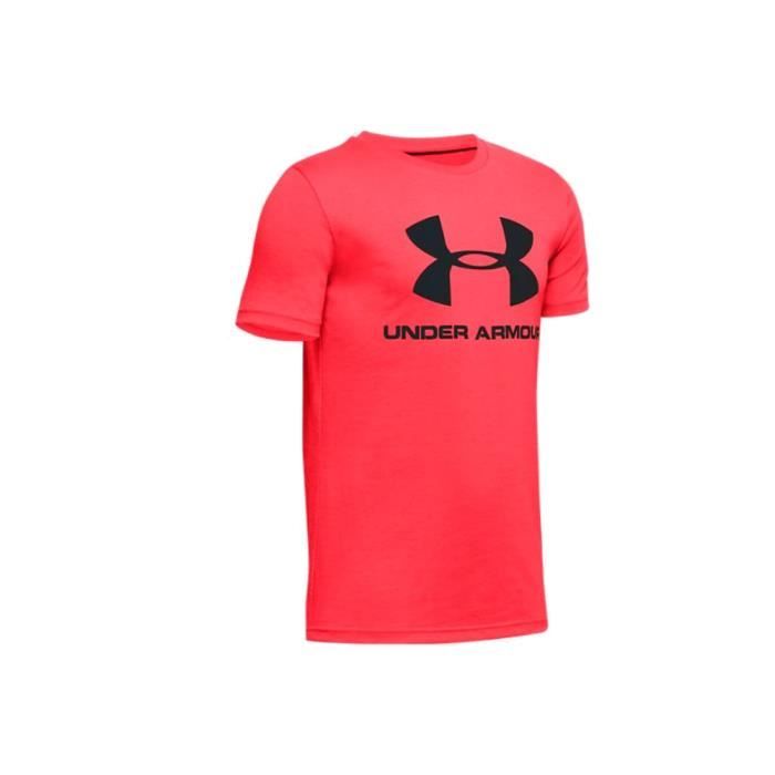 Under Armour Sportstyle Logo Short Sleeve Jr 1330893-628, Enfant, rouge, t-shirt