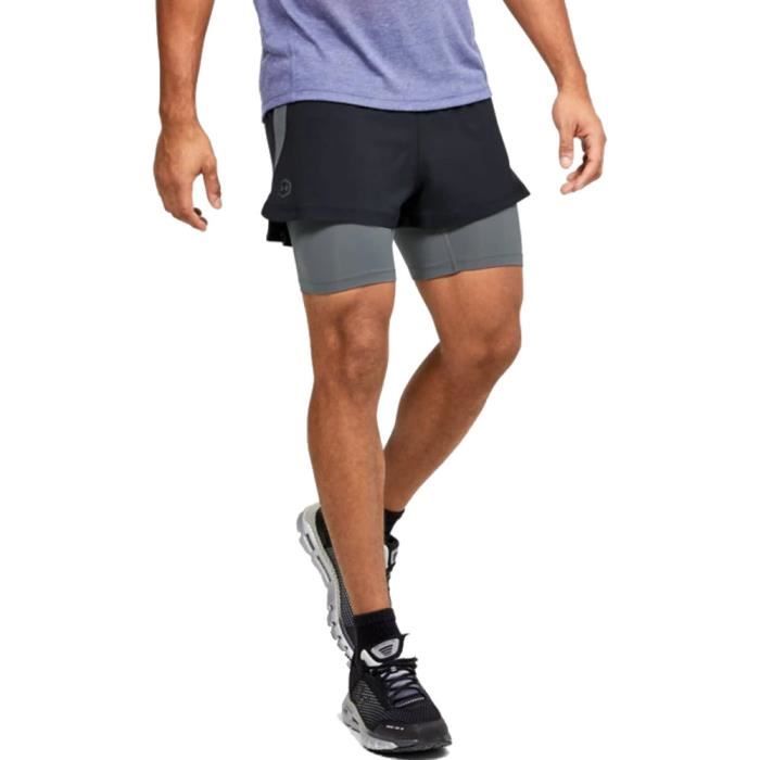 Under Armour Hommes Rush 2-In-1 Short Bermuda Sport Pants Trousers Bas De