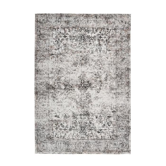 Tapis Vintage à Poils Courts -iglesia- Anthracite - Paris Prix 200 x 290 cm Gris