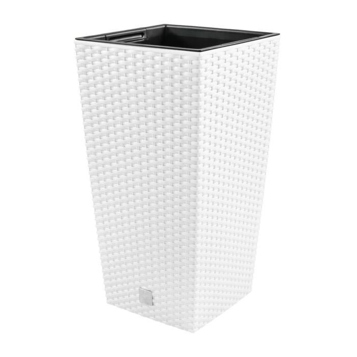 Pot 19L de fleurs avec insert Prosperplast Rato Square blanc DRTS240-S449