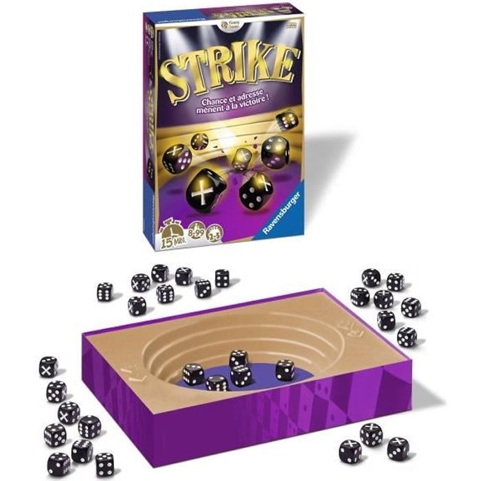 Strike - Ravensburger - Jeu d'ambiance Enfants et Adultes - Jeu de lancer de dés - 2 à 5 joueurs dès 8 ans