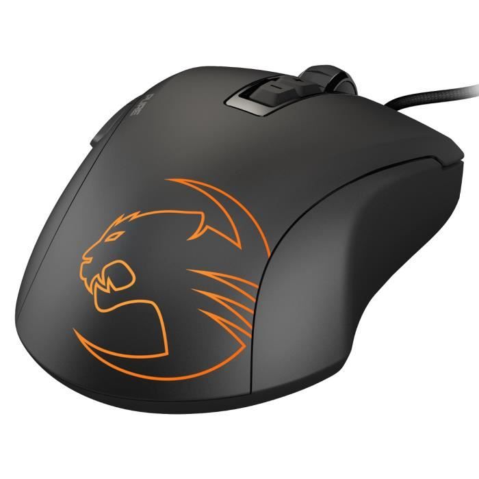 Roccat Souris Gamer KONE PURE - Filaire - Rétroéclairée RGB - Optique - 7 Boutons - 12 000 DPI - Noire