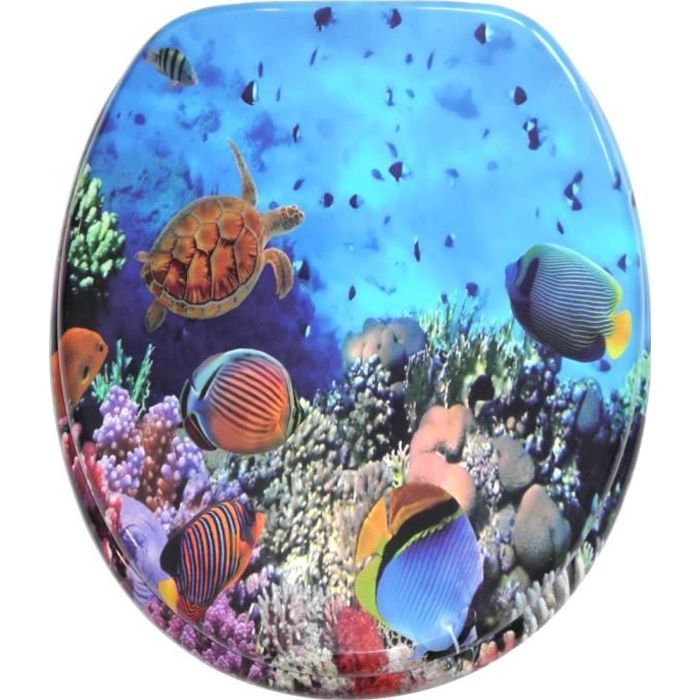Abattant WC Ocean - Finition de haute qualité - Charnières robustes - Fixation facile