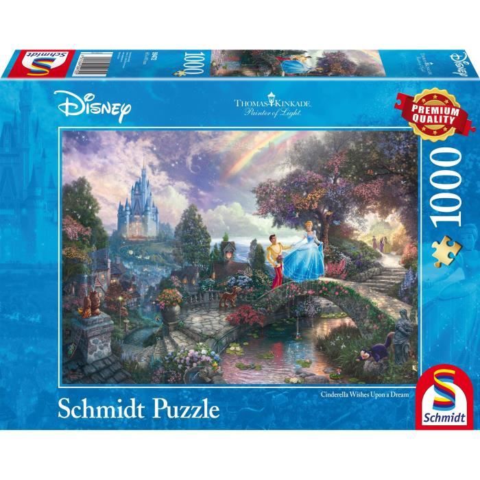 SCHMIDT SPIELE Thomas Kinkade + Disney Puzzle Adulte Disney Cendrillon- 1000 Pièces