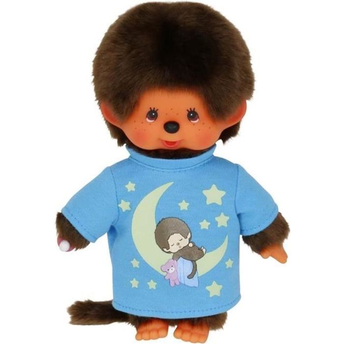 Glow in the Dark Garçon | 20 cm | Poupée Monchhichi | Kiki | tenue lumineuse