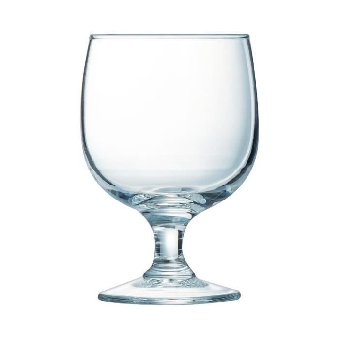 Lot de 12 verres à pied pour Eau en verre trempé - 25 cl