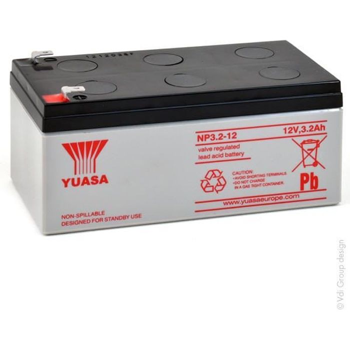 Batterie plomb AGM NP3.2-12 12V 3.2Ah YUASA - Batterie(s)