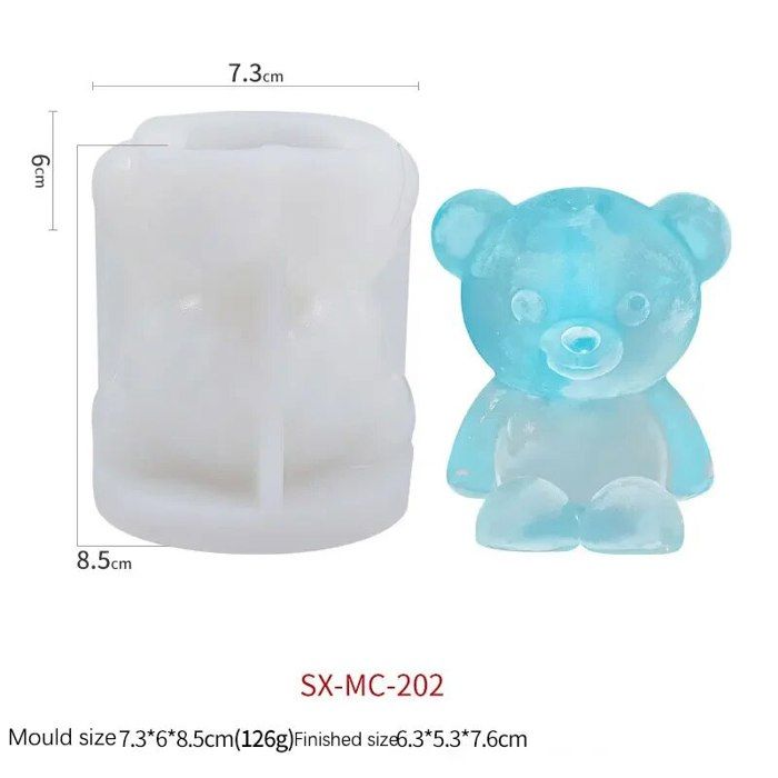 Lot De 3 Moules En Silicone En Forme D'Ours - 105 Cavités Pour Bonbons, Gélatines, Chocolats, Résistant à La Chaleur