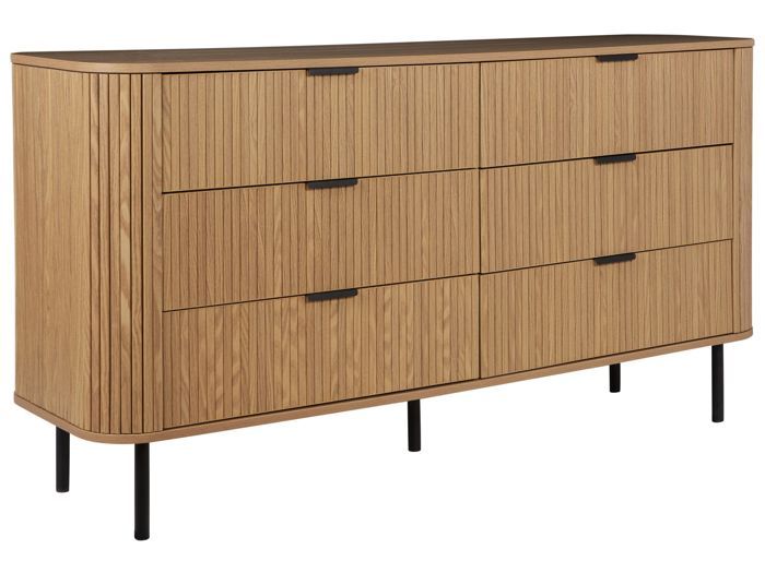 Commode 6 tiroirs en bois clair BRADLEY Commode 6 tiroirs en bois clair BRADLEY