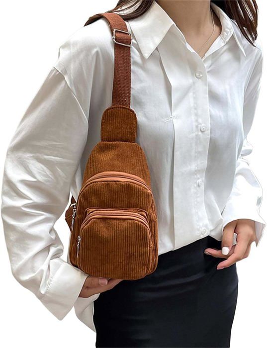 Sac De Poitrine Kasgo Femme - Cuir PU Antivol - Bandoulière Réglable - Voyage, Sport, Quotidien