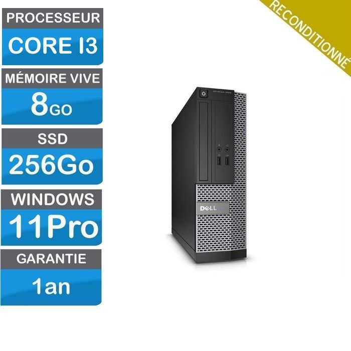 Ordinateur de Bureautique Dell Optiplex 3020 SFF - Intel Core i3-4150 3.50GHz SSD 256Go - Dell