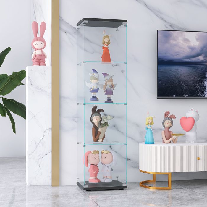 Toseky Vitrines à 3 Couches de Grande capacité,Support Mural pour Vitrine De Figurine,Petite vitrine Murale,Anti-poussière, Organisateur De Rangement pour Poupées À Collectionner, Figurines d'action