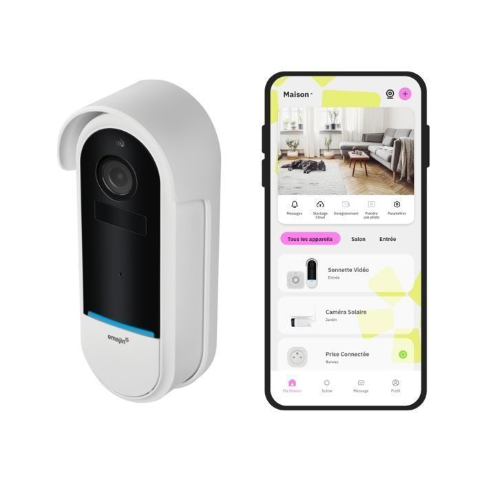 OMAJIN by Netatmo Sonnette vidéo intelligente sans fil 2K fonctionne sur piles carillon inclus détection de mouvementhumain IP65 détection de zone audio bidirectionnel OVD 01 - vue 2