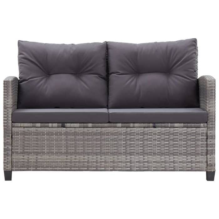 CLOUD Canapé relax - élégant Design - Canapé 2 places de jardin et coussins Gris 124cm Résine tressée CHYNEW7716571