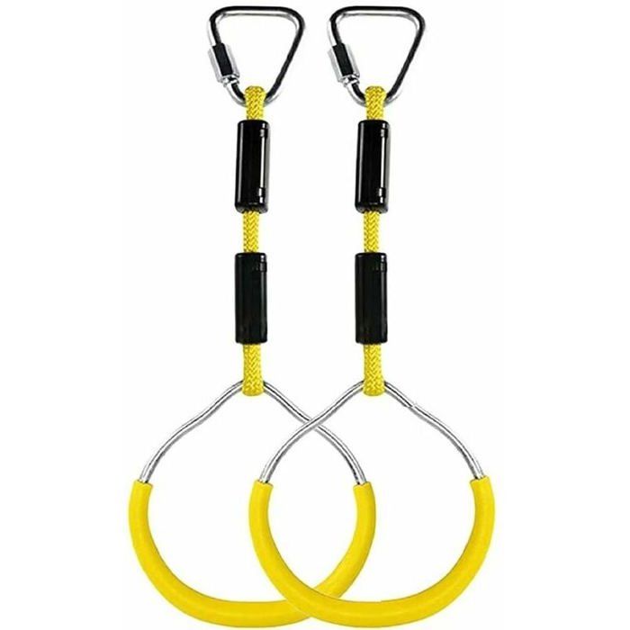 OTITU Trapèze Gymnastique Enfant AKROBAT – Balançoire Avec Anneaux En Plastique – Hauteur Réglable 2,10-2,55 M – Résistant Aux Intempéries – Montage Facile