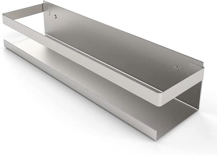 Étagère de Douche Sans Perçage Étagère Salle de Bain Acier Inoxydable SUS304 Auto-Adhésif Brossé 30 cm