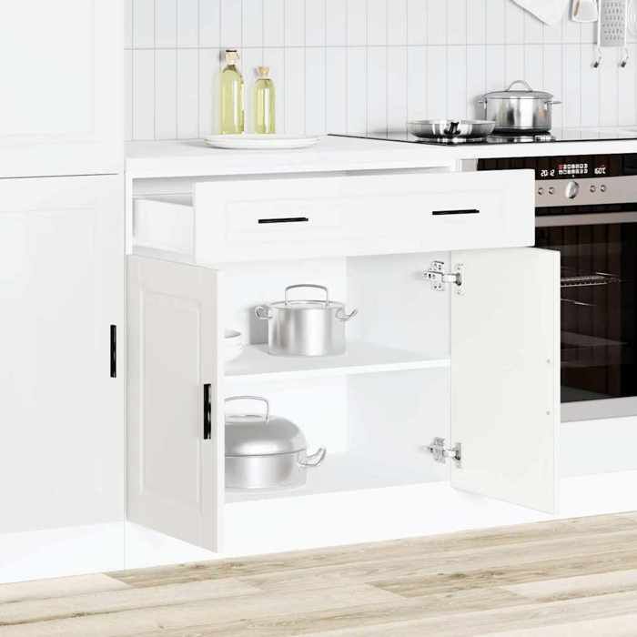 STAR - Armoire de cuisine multi-rangements Porto - Meuble bas cuisine - blanc - bois dingénierie LL765