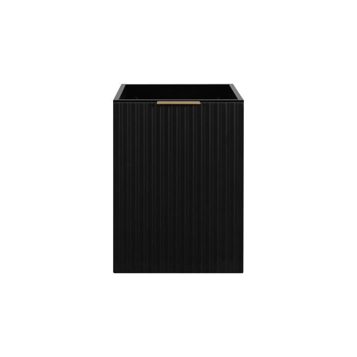 Meuble de salle de bain - Noir - 40 x 57 x 46 cm - Poignée dorée - Style moderne - À suspendre