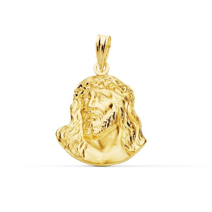 Pendentif Tête du Christ de Murillo en Or 9 carats 20 mm.