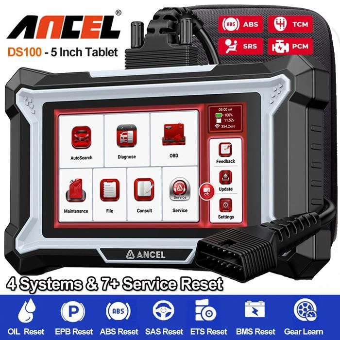 Valise Diagnostic Auto - ANCEL - DS100 - 4 Systèmes - 7 Fonctions de Réinitialisation - Écran Tactile 5