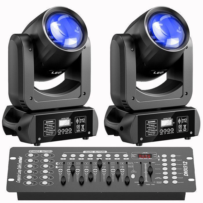 2 Pcs UKing Lyre LED 50W Tête Mobile DMX 512 - 8 Gobo 8 Couleurs Éclairage Disco DJ