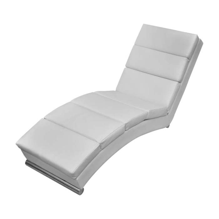 Fauteuil long Black Month - Canapé lounge simple/ Chaise longue Blanc Similicuir - 154x52 5x72cm EU25_6817792 Fauteuil long Black Month - Canapé lounge simple/ Chaise longue Blanc Similicuir - 154x52 5x72cm EU25_6817792