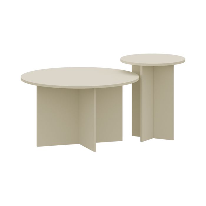 Lot de 2 tables basses gigognes Verummetka sable