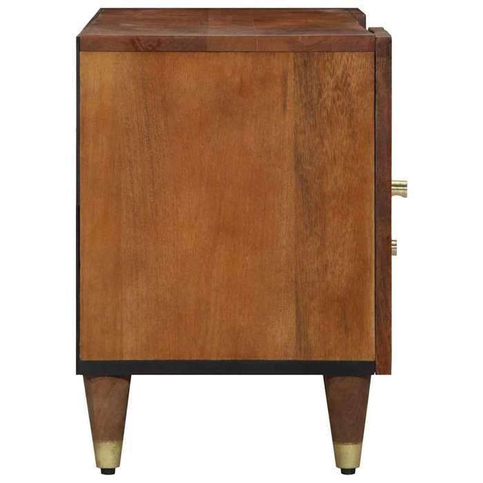 Moderne Meuble TV BURKE TABLE TV/HIFI Marron miel 105x33x46 cm Bois de mangue massif AA2491