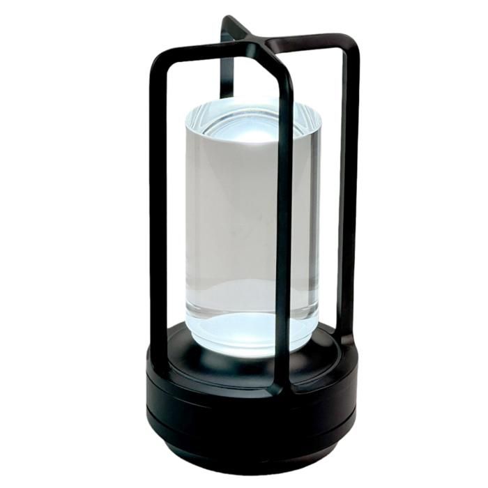 Lampe de table croix LED rechargeable veilleuse décorative métal ambiance chambre chevet salon éclairage portable noir