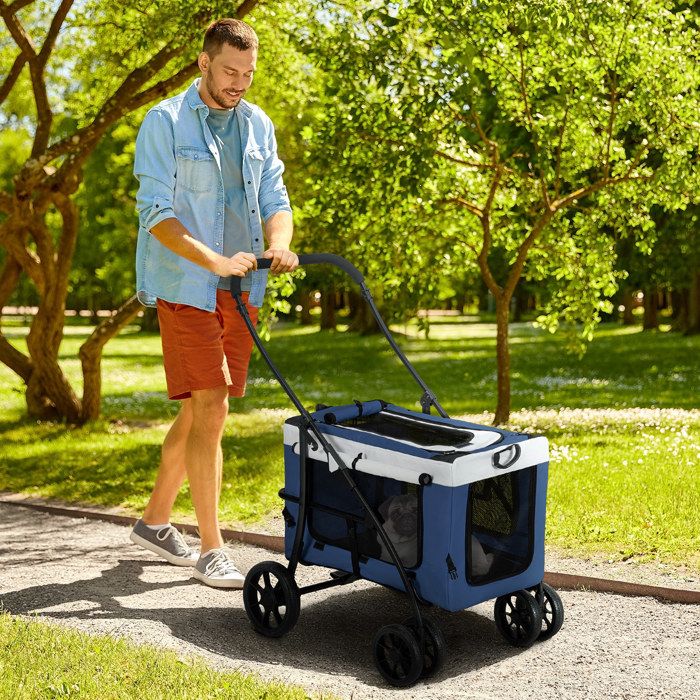 Comparer les prix de Poussette pour animaux pliable avec compartiment amovible EVRYAE