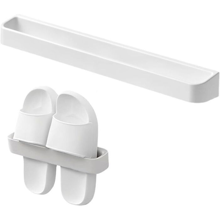 Étagère murale à chaussons - MICH - Rangement à chaussures - Plastique - Système de drainage - Fixation adhésive