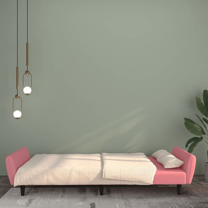 velours CANAPE CONVERTIBLE - SHIELDPRO® - Canapé-lit - à 2 places rose 166086