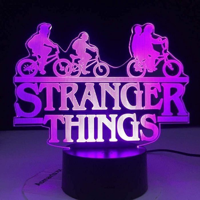Lampe illusion 3D Stranger Things veilleuse 16 couleurs changeantes cadeau fan série · Qualité premium