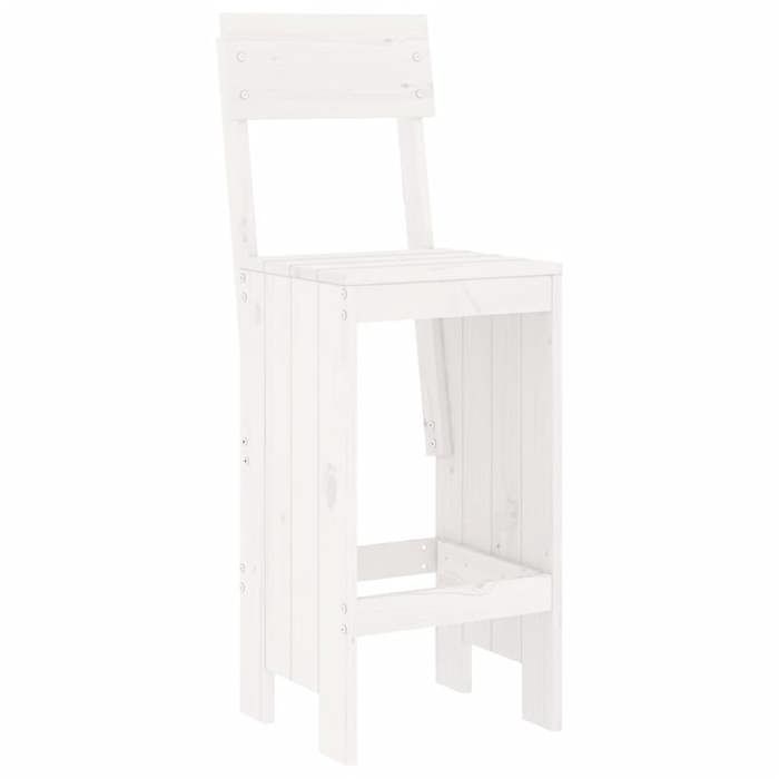 Blanc Siège de jardin - Tabourets de bar - (2 pcs) - blanc 40x48 5x115 5cm bois massif pin C2663