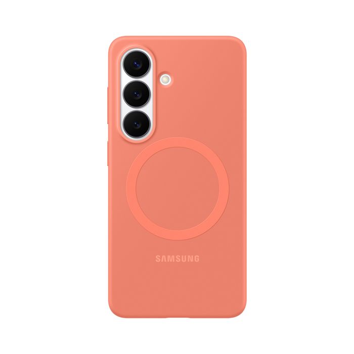 Coque MagSafe - SAMSUNG - Galaxy S26 - Silicone souple - Antichoc - Corail