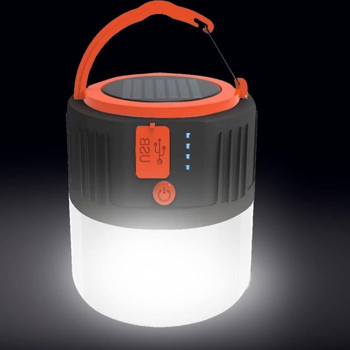 Lampe de camping solaire - Rechargeable par USB LED Lanterne de camping portable Lampe de jardin de sécurité Étanche
