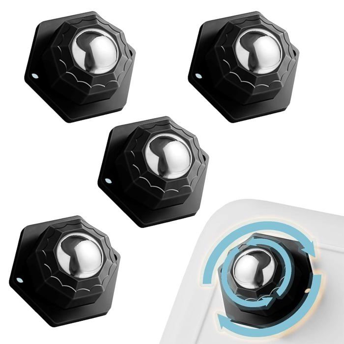 Lot de 4 roulettes pivotantes autocollantes pour meubles capacité de charge de 200 kg adaptées à un usage intensif
