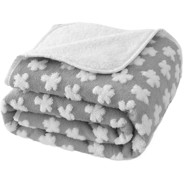 Couverture imperméable - AMARRIROSE - 130x160 cm - flanelle douce - rembourrage TPU - motif 3D nuages