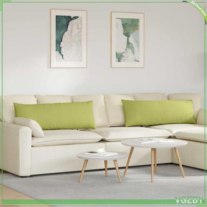 Coussins de canapé 2 pcs - FAFEISY - 42013792 - Vert clair - 120 x 40 cm - Déhoussable