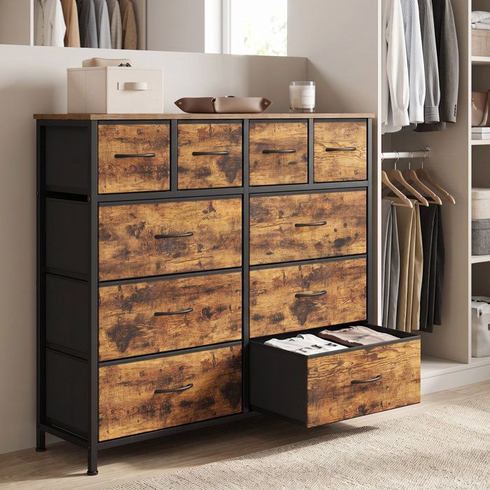 Commode avec 10 Tiroirs en Tissu Meuble de Rangement pour Chambre 98 7 x 30 x 96 2 cm Taupe Commode avec 10 Tiroirs en Tissu Meuble de Rangement pour Chambre 98 7 x 30 x 96 2 cm Taupe