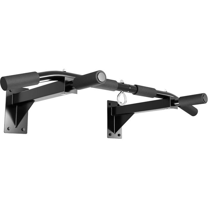 Barre de traction murale fitness en acier - 94 x 50 x 18 cm - capacité 200 kg - mousse antidérapante pour musculation à domicile
