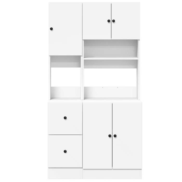 Blanc Armoire cuisine CHIC Cabinet de cuisine rectangulaire blanc 95x50x180 cm bois dingénierie N8113