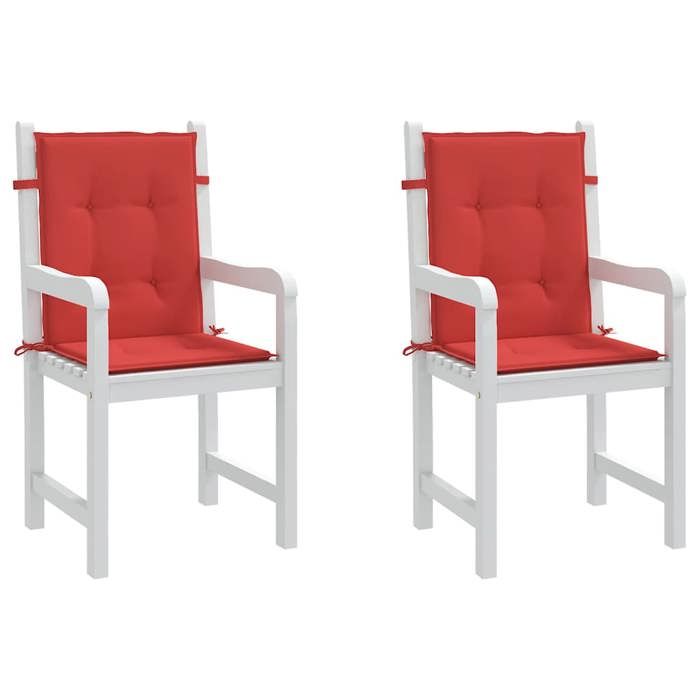 Magnifique Coussins de chaise de jardin à dossier bas - 2 pcs - rouge - design polyvalent - pour maison - Rouge 2.34 kg 2026_529948