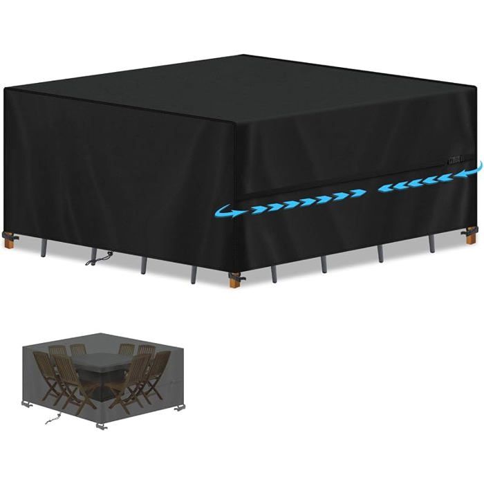 Housse Salon de Jardin Exterieur Housse Table Jardin Carrée  Bache Protection Salon de Jardin Impermeable 190x190x7 HOUSSE PALETTE