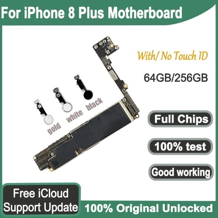 ID tactile blanc de 256 Go-Carte mère originale avec-sans Touch ID pour  IPhone 8 Plus avec iCloud libre, circ - Cdiscount Téléphonie
